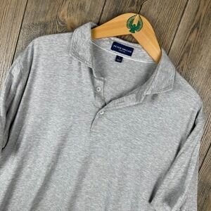 Peter Millar Collection Excursionist Flex Polo Shirt Soft Touch Knit Gray Mens L